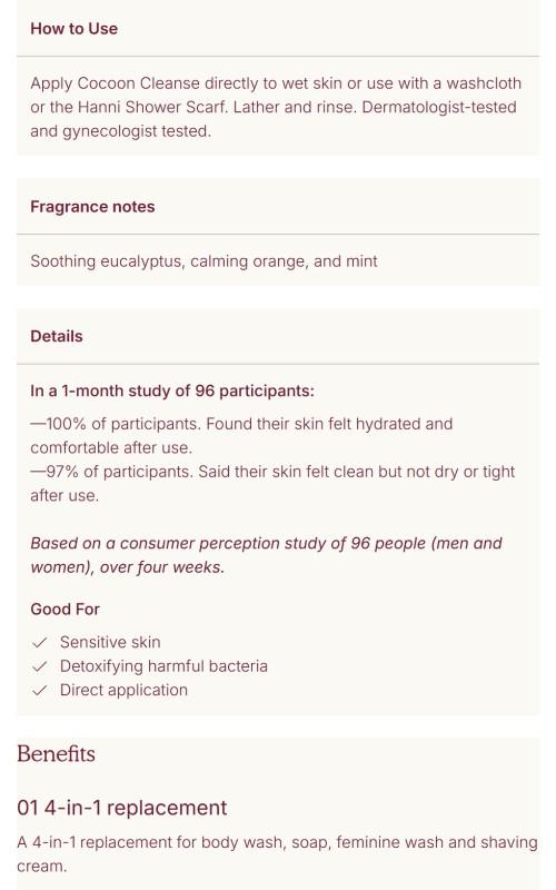 [Hanni Official] Cocoon Cleanse Solid Body Serum Cleanser with Shea Butter | 4-in-1 Soap-Free Formula for Sensitive Skin | Shea Butter Hydrating Repair Bar
