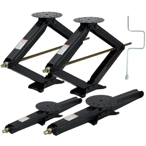 30 in RV Scissor Jack - 7500lb Heavy Duty Leveling Stabilizer with Crank Handle, Stable Base, 4 in-30 in Adjustable Height, Powder Coated Steel for Travel Trailers, RVs & Campers - 4 Pack