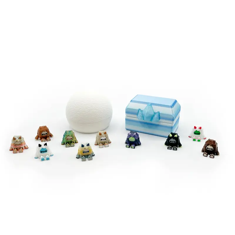 Frosty Footprints Micro Pack – Hand-Picked Flurryfoot & Bigfoot 3D Printed Micro Collectibles | Cryptid Mini Figures