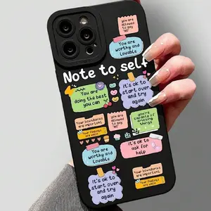 Cute Phrase Pattern Mobile Phone Case, Full Body Shockproof Phone Protective Cover, Fashion Smartphone Accessories Compatible with iPhone17 Pro Max 17 Air  16 11 12 13 14 15 Pro Max, Multicolor Cellphone Casing