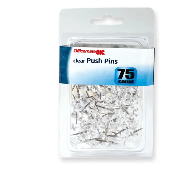 Victor Technology 135070 Clear Push Pins, Pack of 75