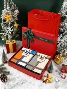 Boho Style Faux Wool Scarf Set, Warm Knit Design for Fall & Winter, Perfect Christmas Gift, Versatile Fashion Accessory