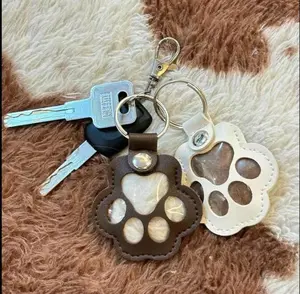 Cat and Dog Hair Keychain Creative Pet Cat and Dog Decoration For Pet Owners to Collect and Commemorate - Portable Pu Leather Tag for Diy Cat/Dog Paw Print & Hair Storage