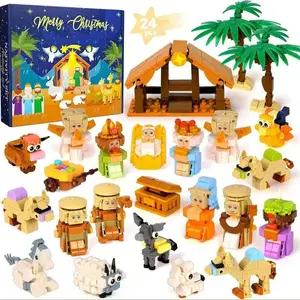 New Christmas Tree Building Blocks Set Countdown Tear-Off Calendar Blind Box Kids DIY Christmas Gift Toy, Holiday Fun & Creative Play