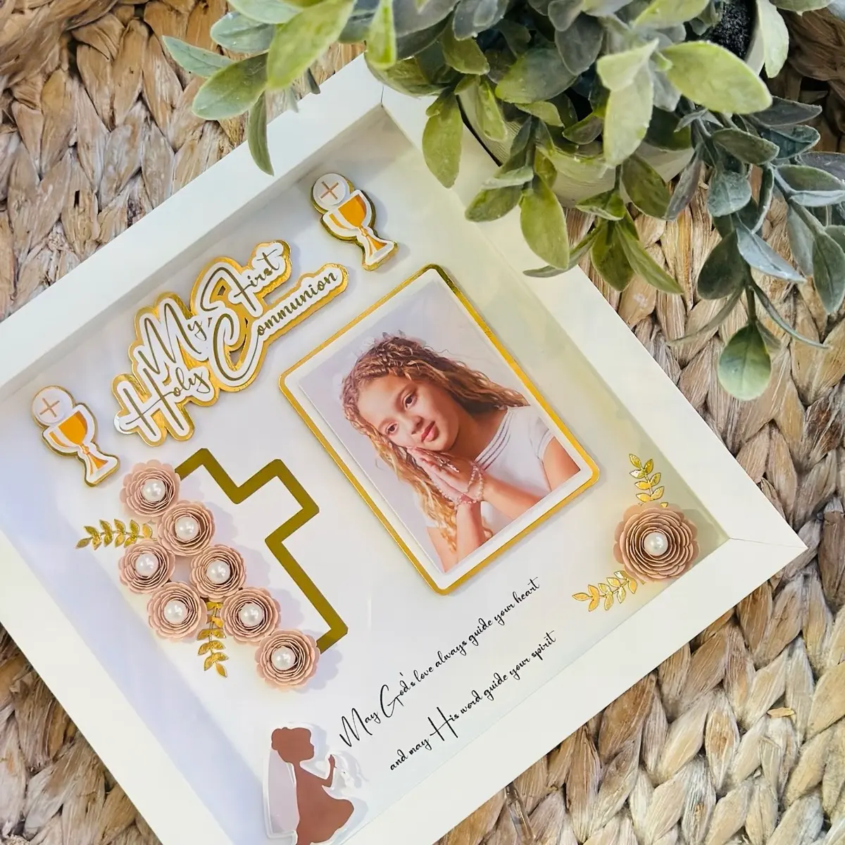 First Holy Communion Shadow box/Shadow Box/girl Gift/First Holy Communion Gift Girl/FIrst communion decor