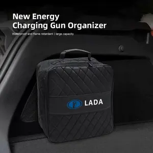 Car Charging Gun Leather Bag Storage Box Auto Accessories For Lada Vesta Niva Samara Kalina Largus Priora Xray Granta Cross