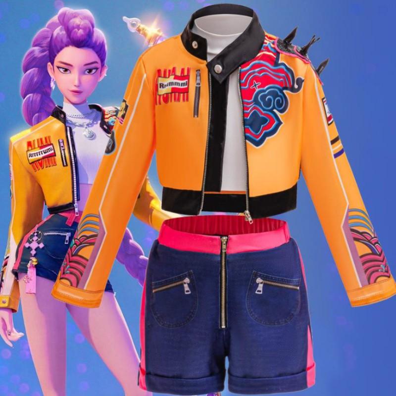 New K-Pop Cosplay Costume Set, Korean Fashion Women's Group, Rumi Cosplay Suit, 1pc, Perfect for Anime & Concerts