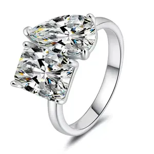 【#ZA213】(Esme)3CT*3CT Lab Made Gemstone Fashion Jewelry Ring