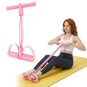 Upgraded Fitness Resistance Band with Pedal & Handles 4/6-Tube Multifunction Tension Rope for Full-Body Workout Yoga Sit-Ups & Tummy Training Unisex