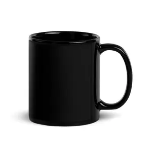 Black Glossy Ceramic Mug – Sleek & Sturdy Coffee Mug, 11oz & 15oz