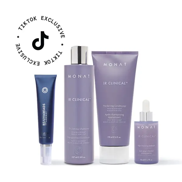 MONAT IR Clinical System + Rejuvabeads. Thickening Shampoo, Conditioner & Scalp Serum for Fuller, Thicker Hair in 60 Days with Magic Instant Split End Mender Serum.