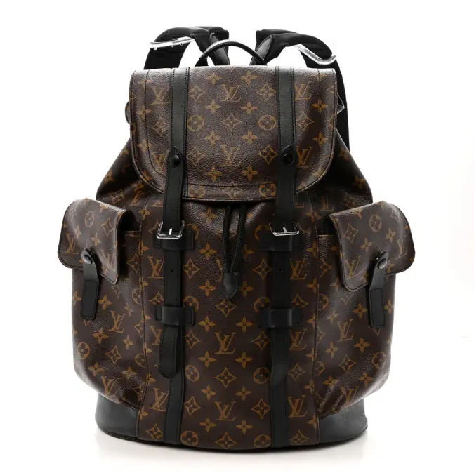 Pre-owned Louis Vuitton PVC Backpacks Monogram Macassar Christopher PM Backpack 4000028137081