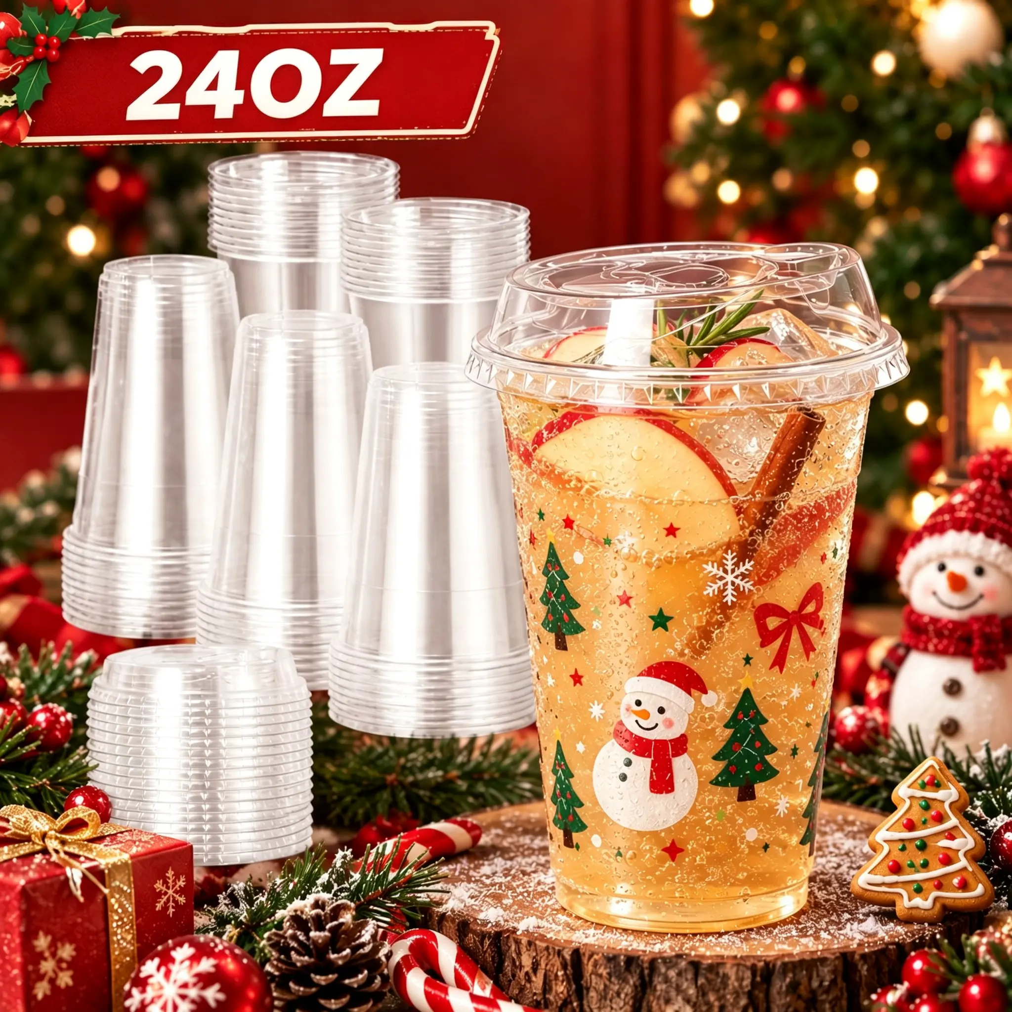 50-Pack 24oz BPA-Free Recyclable PET Bulk Takeout Tumblers - Clear Disposable Cups with Strawless Sip Lids, Leak-Proof To-Go Drinkware for Iced Coffee, Outdoor Camping
