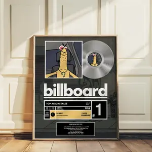 Smiling Friends Dj Spit Platinum Record Poster , 16X20 Hip Hop Art Print , Cult Cartoon Wall Decor , Edition Comedy Series Artwork 45757 303