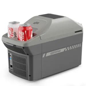 Upstreman car fridges 10QT/12QT Portable Electric Cooler & Warmer 12V Car Adapter Dual Cooling Heating Compact mini fridges with Shoulder Strap for Camping Travel Boat RV Refrigerator road trip AR09/AR11