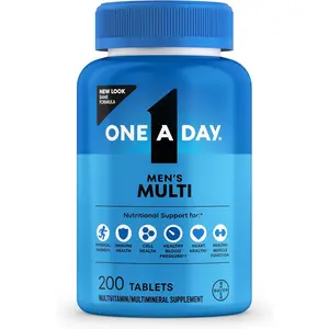 One A Day Multivitamin for Men - Daily Mens Multivitamins with Vitamin D, Zinc, Folic Acid, and B Vitamins, Physical Energy Support, 200 Ct (Packaging May Vary) Healthcare Supplement