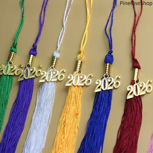 PineRiseShop 10pcs 2026 Graduation Season Bachelor & Doctoral Cap Tassel Honor Master Gown Accessory Handmade Hanging Tassel for Outdoor Ceremony & Campus Events