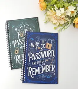 Funny Spiral Bound Password Book Minimalist Account Password Record Notebook for Office Workers with Stickers Durable Material & User-friendly Access