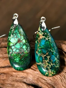 Vintage Boho Sea Sediment Jasper Earrings, Natural Stone Teardrop Drop Earrings for Women, Summer Party Jewelry, Mother's Day Graduation Gift, High Quality Earrings