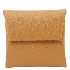Pre-owned Hermes Leather Wallet Bastia Epsom Coin Purse Brown