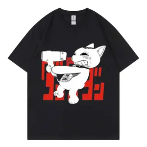 Dandadan Turbo Granny Cat Anime T-Shirt, Black and White Manga Style Graphic Tee, Available in Black & White, Unisex Casual Cotton Tops for Dandadan Fans and Anime Lovers