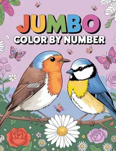 Jumbo Color By Number Coloring Book: Large Print Coloring Book For Adults, Seniors and Kids