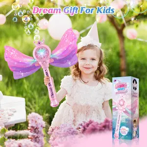 Bubble Wands for Kids Girls - LED Light & Music Bubble Machine, Outdoor Party Birthday Toys for Toddlers, Gift for Girls
