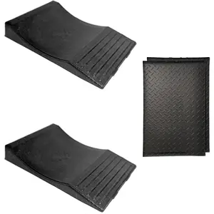 Made Extra-Wide-Heavy-Duty Flat-Free Tire Ramps with 2 Thick Mats -  Flat Spots During Long-Term Storage - Non-Slip HDPE Ramps Support 10 Tons - for , RVs,  - Set of 2