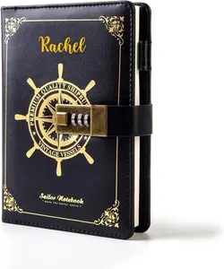 Personalized Diary with Lock, Lockable Secrets Journal, Vintage Journal with Lock for Women, Embossed Design Cover, 240 Pages Thick Refillable Locked Diary, 5.5 x 7.9 Inch Locking Notebook for Adults Women and Teens (Black Diary With Name)