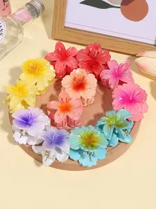 Cute Flower Design Hair Claws, Colorful Non-slip Hair Claws, Fashion Hair Accessories for Women & Girls, Minimalist Headwear Suitable for Thick Hair, Flower Hair Clips