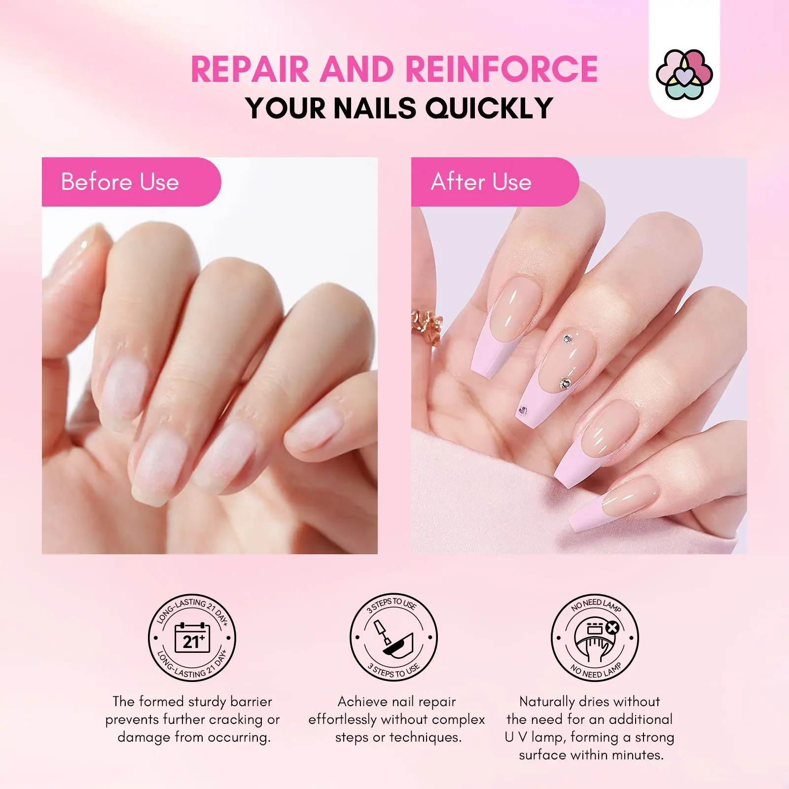 2 pcs 1.06oz Nail Repair Kit for Damaged Nails