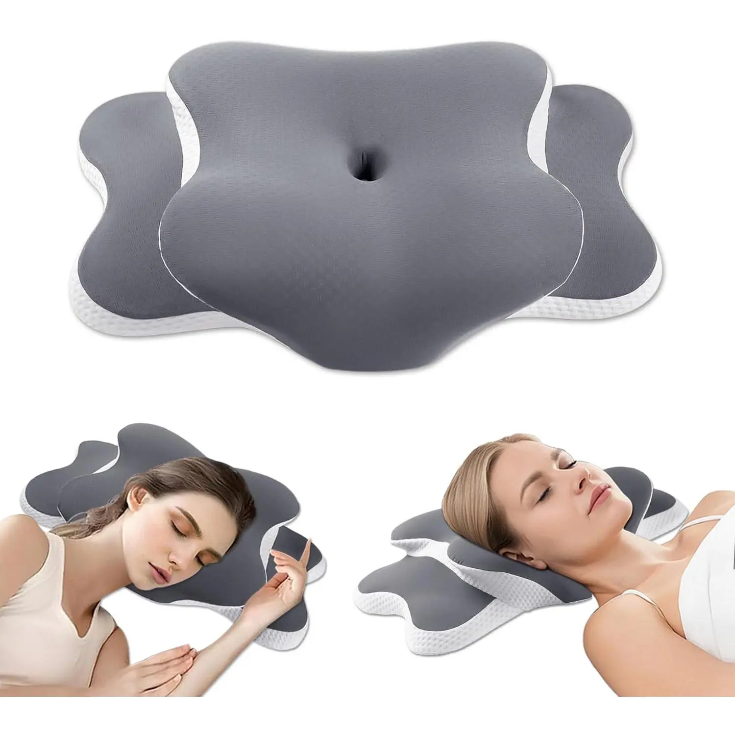 Neck Support Pillow for Side Sleepers, Ergonomic Memory Foam Orthopedic Cushion for Neck Pain, Snoring, and Sleep Apnea Relief, Supportive Head Cushion
