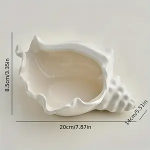 Conch Shaped Ceramic Ring Dish, Multi-Purpose Jewelry & Key Holder for Home Decor