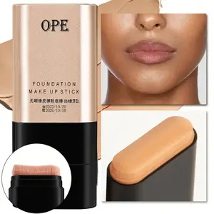 Foundation Stick for Flawless Base with Buildable Coverage, Dual-ended Soft Matte Foundation with Brush, Waterproof Sweat-resistant Long-lasting Foundation for All Skin Types, Professional Makeup Tool, Foundation Concealer Stick