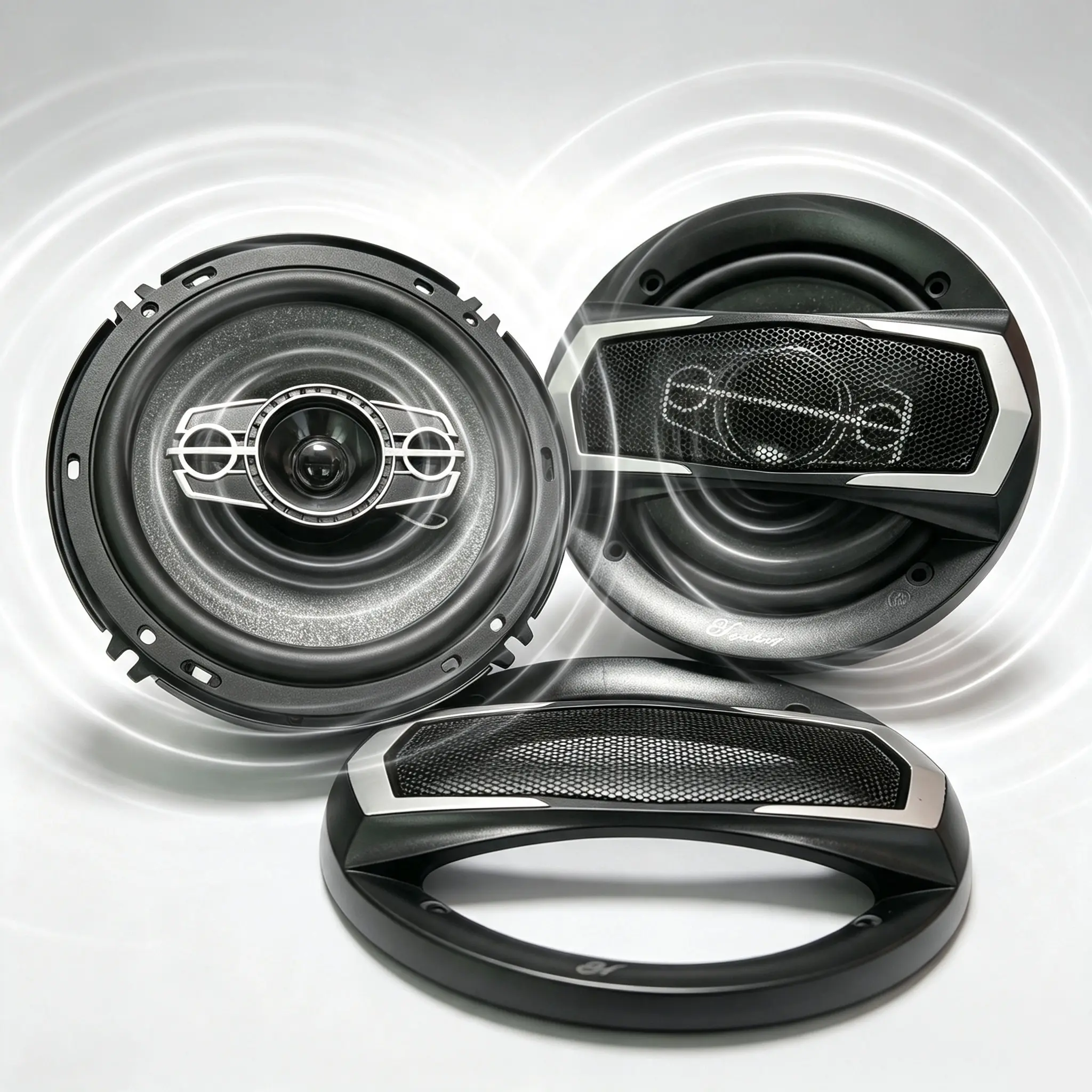 6-inch coaxial car speaker, integrated tweeter and woofer, deep bass and clear vocals. Plug-and-play with the factory radio, waterproof and durable design.
