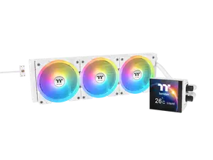 Thermaltake MAGFloe 360 Ultra CPU Liquid Cooler/ Intel&AMD Compatible/ 3x120mm 500~2000rpm SWAFAN EX/ 360mm Radiator/ MAGForce 2.0/ 3.95" Square LCD/ Swappable Fan Blades/ Snow/ CL-W433-PL12SW-A