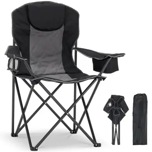 #Summervibes ABORON Folding Camping Chair, Portable Camp Chair with Cooler Bag & Headrest,Lightweight Outdoor Chair for Glamping, Beach, Tailgates & Concert, Supports 400lbs