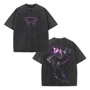 Retro Miles(Prowler Suit) "Purple Graffiti" Double-Sided Vintage Washed T-Shirt, MCU Spider-Verse Graphic Tee, Unisex Oversized Heavyweight Cotton Streetwear Top, Ideal Gift for Spider-Verse Fans & Superhero Lovers