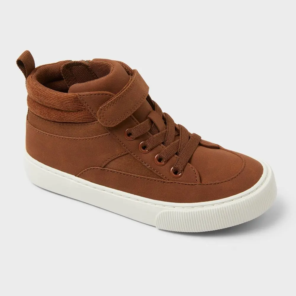 Cat & Jack Kids' Robert Faux-Suede Sneaker Boots - Side Zipper & Strap