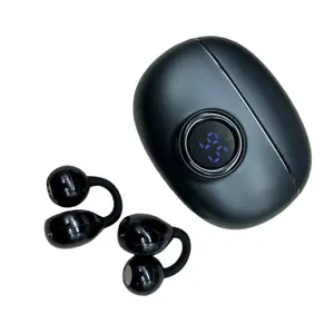 Open Earbuds with Battery Display Noise Cancelling Mic Stereo Sound Wireless 5.4 Bluetooth Headphones for Sports Gym Office Commute Compatible with Android iPhone