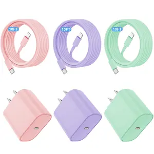JAYUANONE iPhone Charger Fast Charging 2 Pack Green Type C Wall Charger Block with 2 Pack 10FT USB C to Lightning Cable for iPhone 14/13/12/12 Pro Max/11/Xs Max/XR/X,AirPods Pro