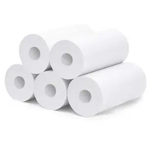 5 Rolls Self-Adhesive Thermal Printer Paper, Glossy Printable Sticker Paper, Mini Portable Sticker Printer, Halloween Decor, Christmas DIY, Back to School