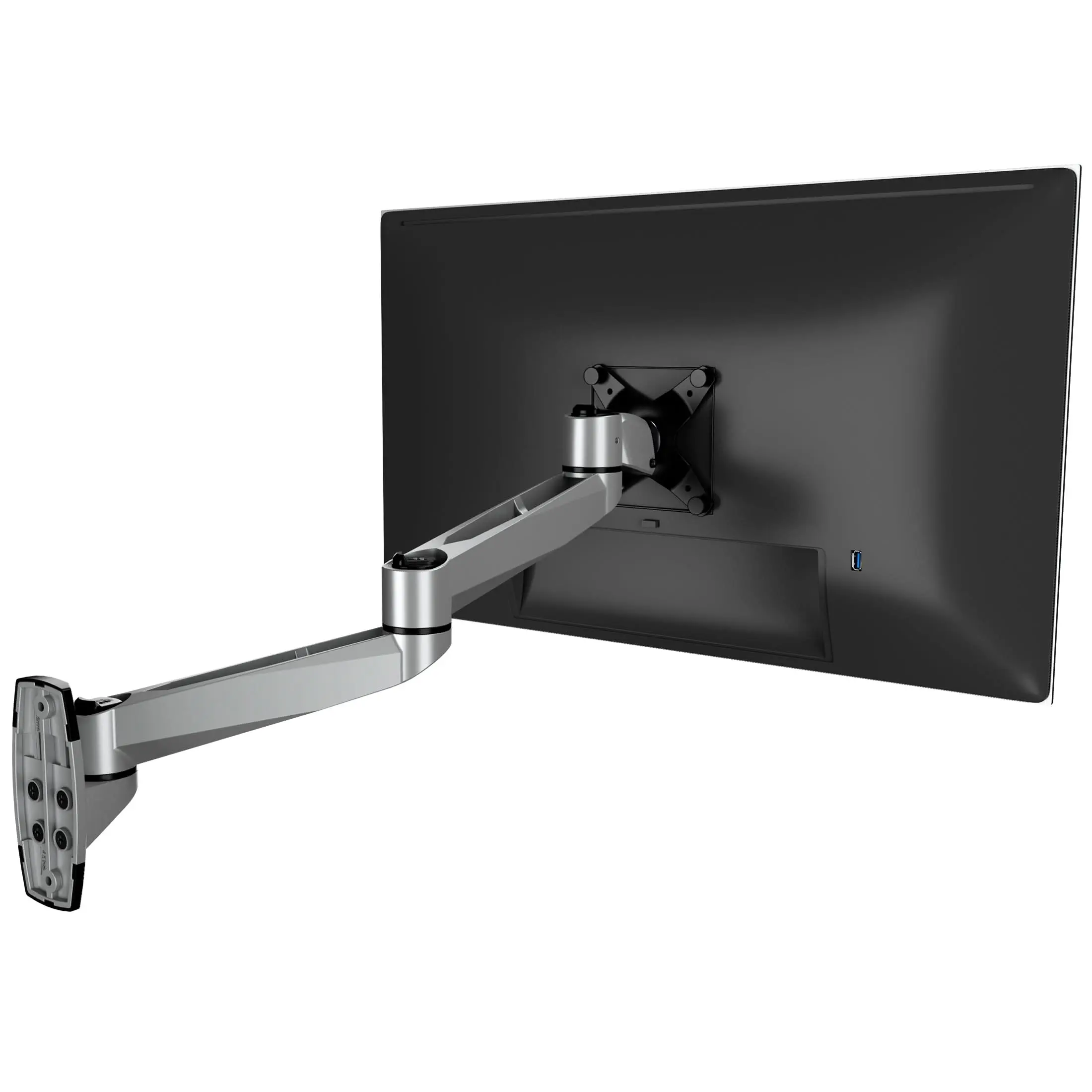 Mount-It! Single Monitor Wall Mount Arm - Full Motion, Fully Adjustable Office Furniture Stand for 13-32" Screens, Single Monitor Arm, Adjustable Desk Mount, Cable Management Port