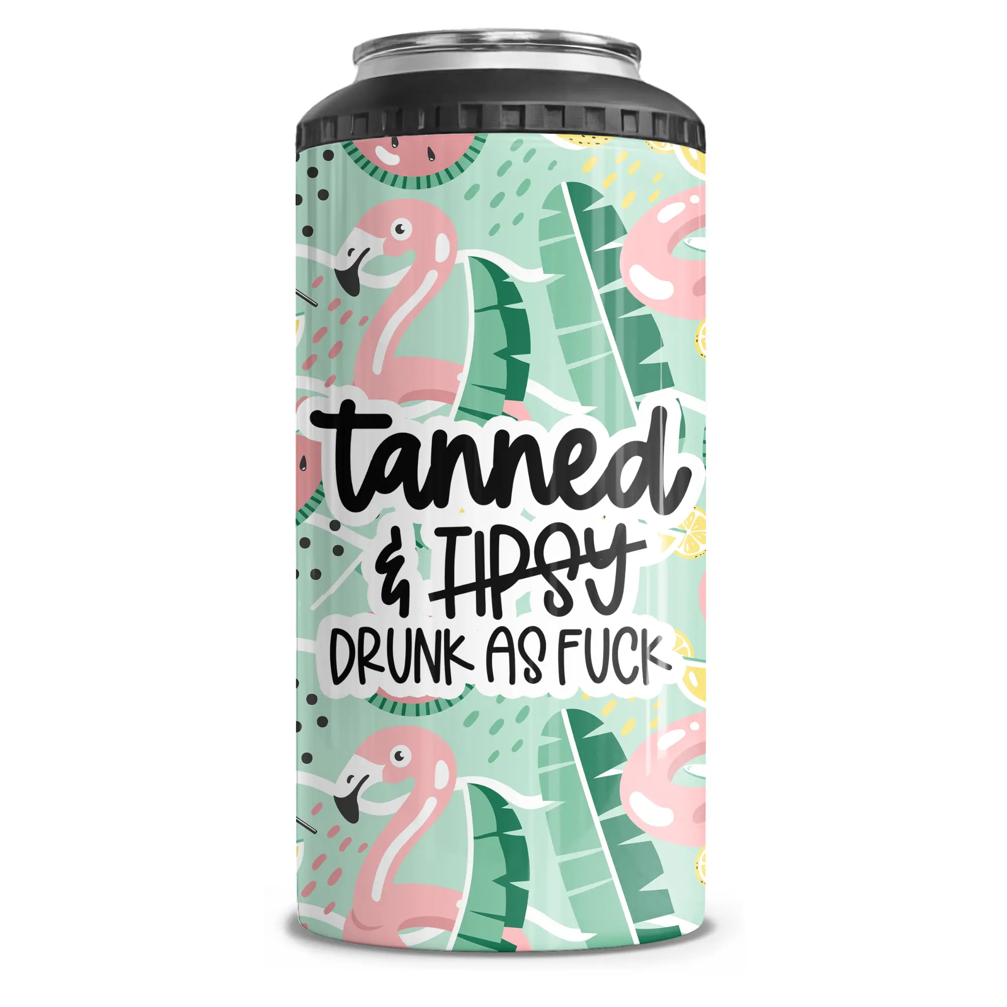 Tanned And Drunk AF 4-in-1 Can Cooler Tumbler Combo