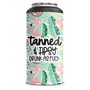 Tanned And Drunk AF 4-in-1 Can Cooler Tumbler Combo