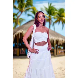 LYON SKIRT – Peruvian Pima Cotton Long Ruffle Skirt