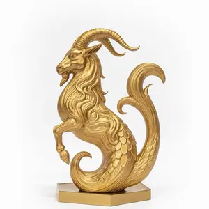 Capricornio Zodiac Sign 3D Print Collectible Item for Astrology Enthusiasts and Modern Collectors Gold Finish