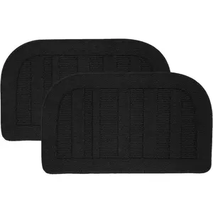 30x18 Inch Kitchen Rug Mats 2 count, Durable Anti-Slip Absorbent Dirt-Resistant Kitchen Rug Set Pet Mat Machine Washable (Black)