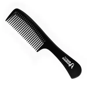 The Hair Diagram Boutique Comb - Wide-Tooth Detangling Comb for Wet Curly Coily Thick Hair - Black PP Plastic - 9" W x 2" H - Ideal for Styling & Travel