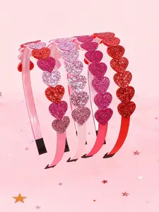 Valentine's Day Heart Hair Hoops Set, 4 Pieces Festival Party Headbands, Suitable for Women and Teens, Perfect Fashion Gift